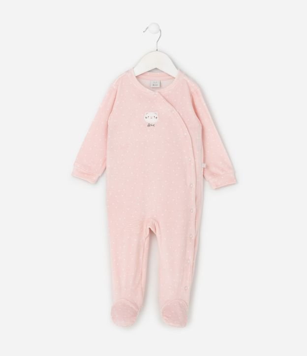 Mono Bebé en Plush con Estampa de Lunares y Bordado – Talle RN a 18 Meses 2