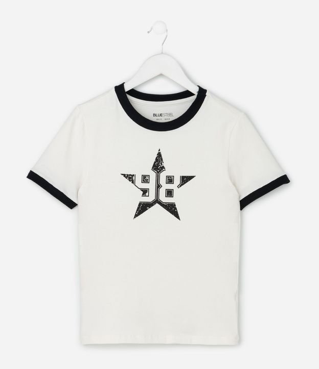 Remera en Algodón con Estampa Numérica con Estrella