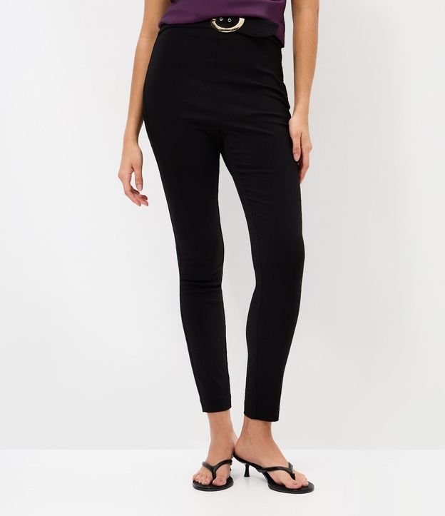 Pantalón Legging en Bengalina con Cinturón de Hebilla 2