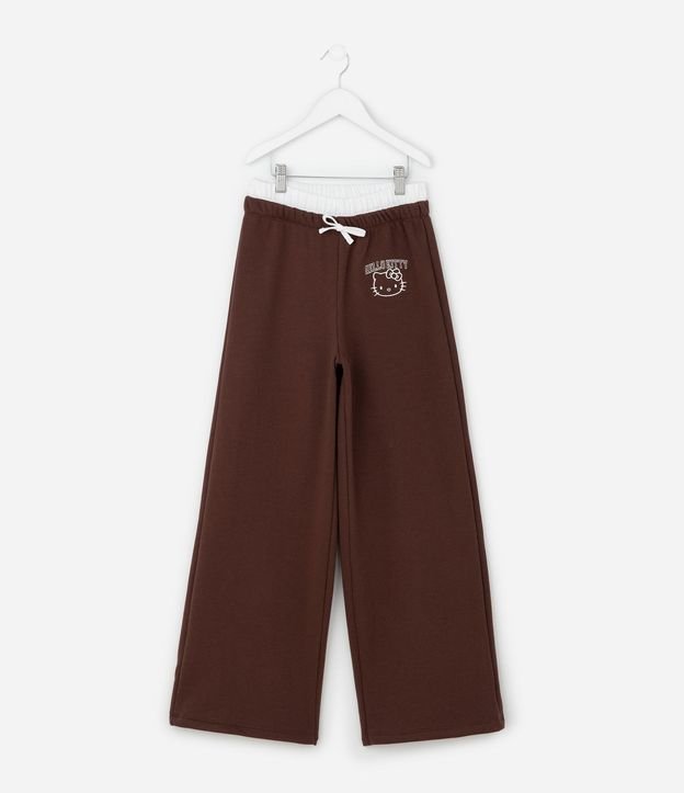 Pantalón Infantil Wide con Estampado Hello Kitty y Cintura doble – Talle 5 a 16 años 2