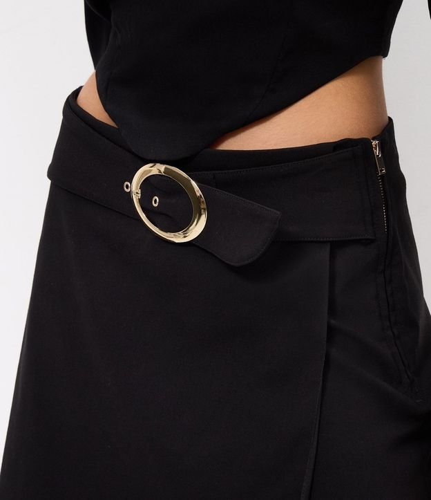 Short Pollera en Bengalina con Cinturón de Hebilla 2
