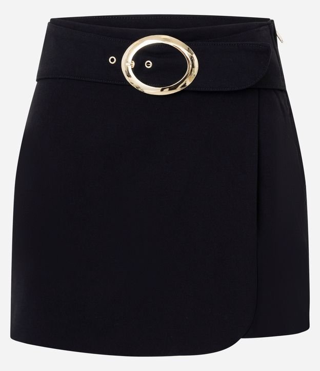 Short Pollera en Bengalina con Cinturón de Hebilla 5