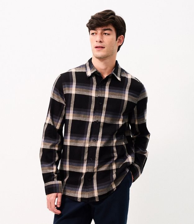 Camisa Franela de Cuadros Manga Larga 4