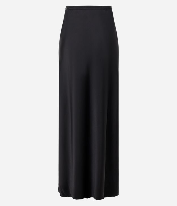 Pollera Slip Larga Satinada con Cintura Elástica 7