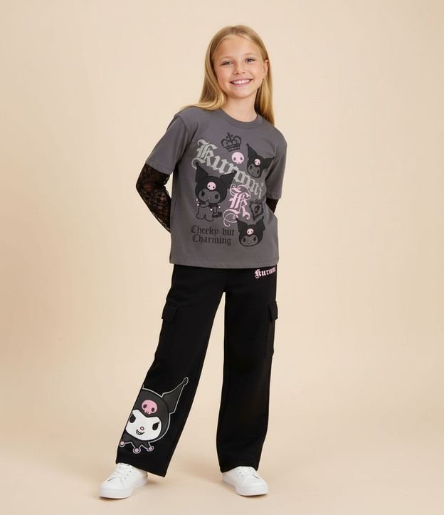 Pantalón Infantil Wide Leg Cargo Kuromi – Talle 5 a 14 años 1