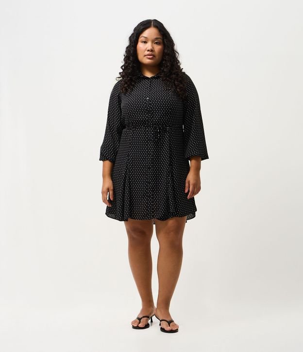 Vestido Chemise de Lunares con Lazo Curve & Plus Size 2