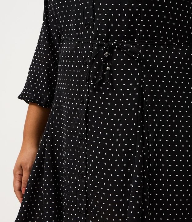 Vestido Chemise de Lunares con Lazo Curve & Plus Size 4