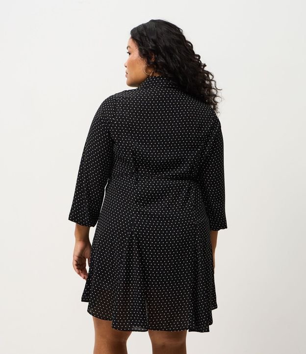 Vestido Chemise de Lunares con Lazo Curve & Plus Size 5