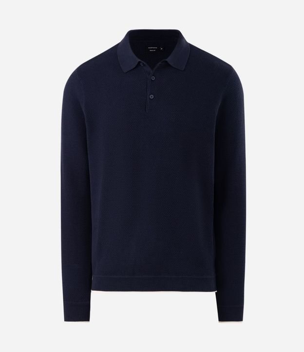 Suéter en Punto Leve con Cuello Polo 3