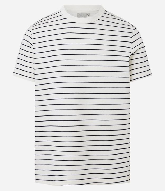 Remera Regula en Algodón con Estampa de Rayas 5