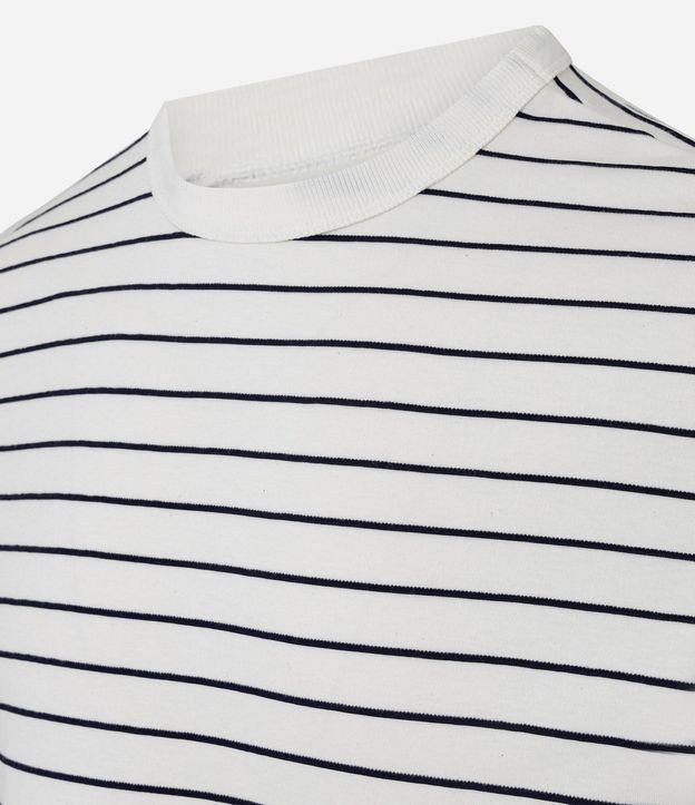 Remera Regula en Algodón con Estampa de Rayas 6