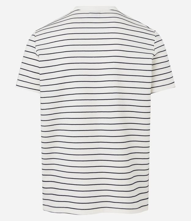 Remera Regula en Algodón con Estampa de Rayas 7