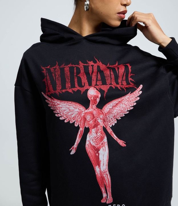 Buzo Algodón con Capucha  Estampa Nirvana In Utero 3