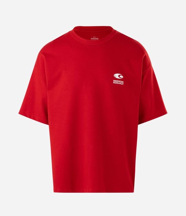 Remera de Algodón con Mangas Cortas y Lettering “Innovation Research” Oversized. 5