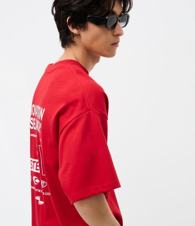 Remera de Algodón con Mangas Cortas y Lettering “Innovation Research” Oversized. 4