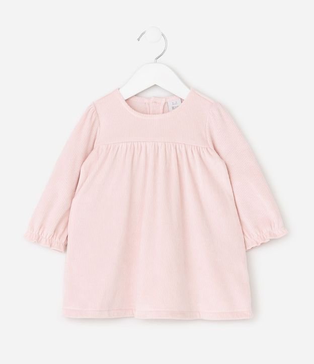 Vestido Bebé en Fleece con Chaleco Capitoneado Floral – Talle 0 a 18 Meses 4