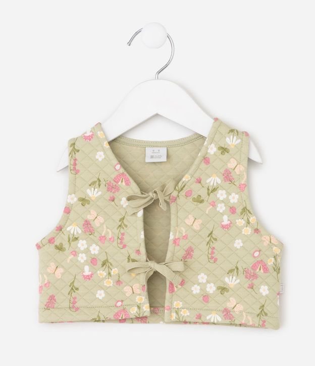 Vestido Bebé en Fleece con Chaleco Capitoneado Floral – Talle 0 a 18 Meses 7