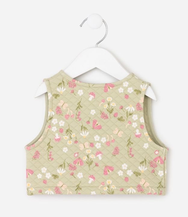 Vestido Bebé en Fleece con Chaleco Capitoneado Floral – Talle 0 a 18 Meses 8