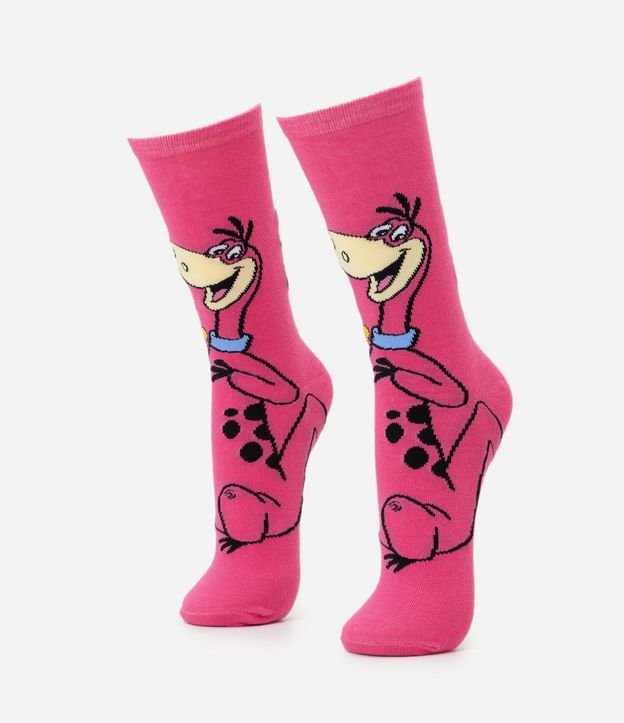 Media Caña Larga en Algodón con Estampado Dino Picapiedras