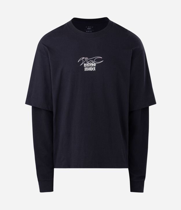 Remera Boxy Manga Larga con Estampa Disorder