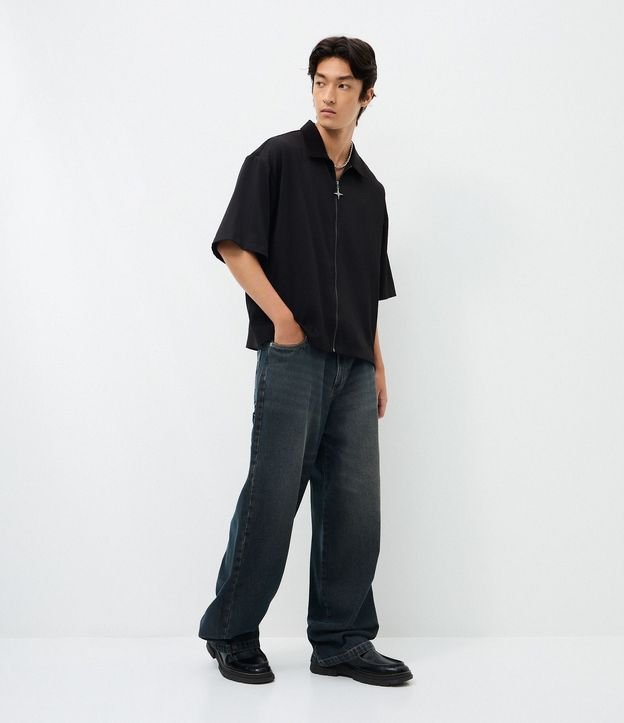 Pantalón Jean Super Baggy con Detalle de Estrella en el Bolsillo