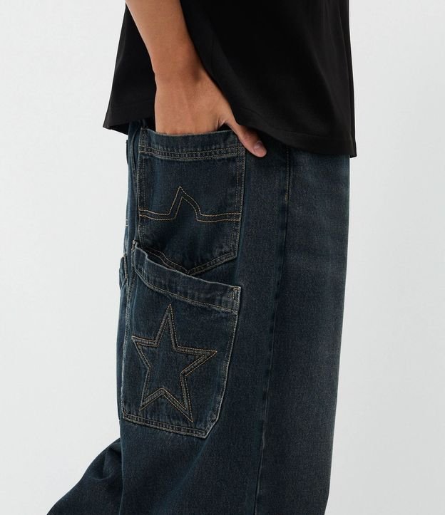 Pantalón Jean Super Baggy con Detalle de Estrella en el Bolsillo 3
