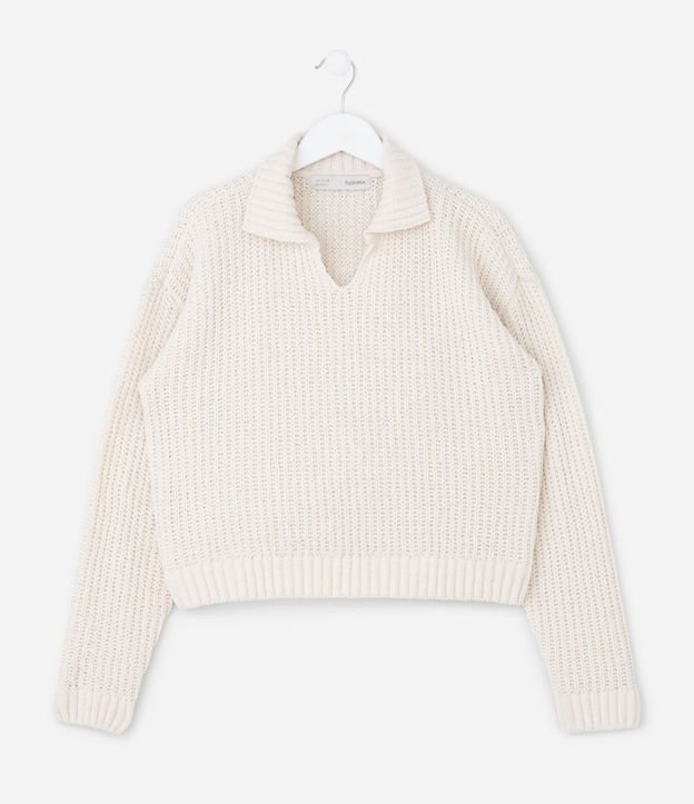 Suéter Infantil en Chenille con Cuello V – Talle 5 a 14 años 2