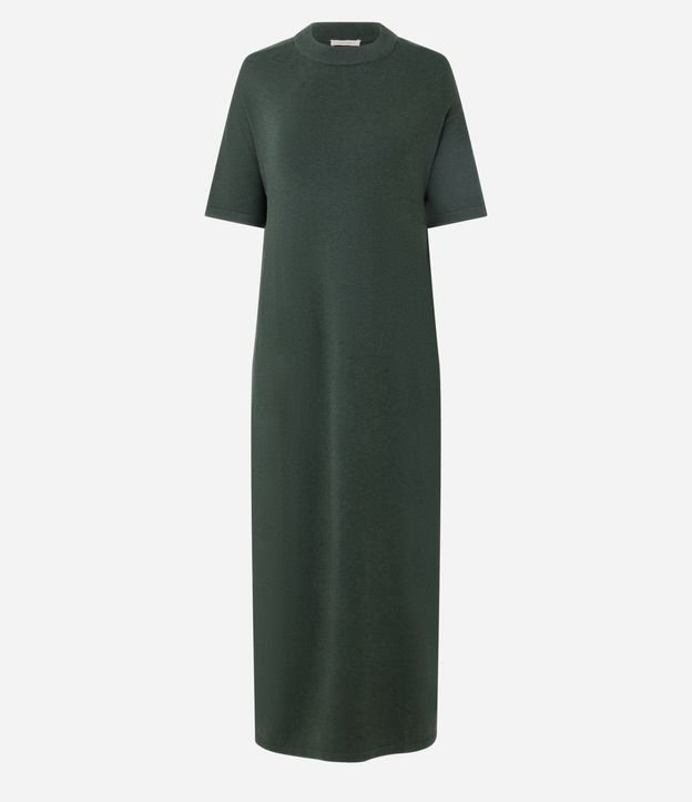 Vestido Midi Amplio en Punto con Manga Corta 5
