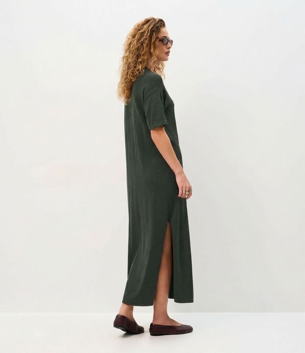 Vestido Midi Amplio en Punto con Manga Corta 4