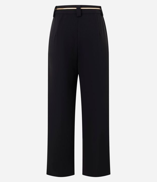 Pantalón Wide en Crepé con Cinturón Cadena 6