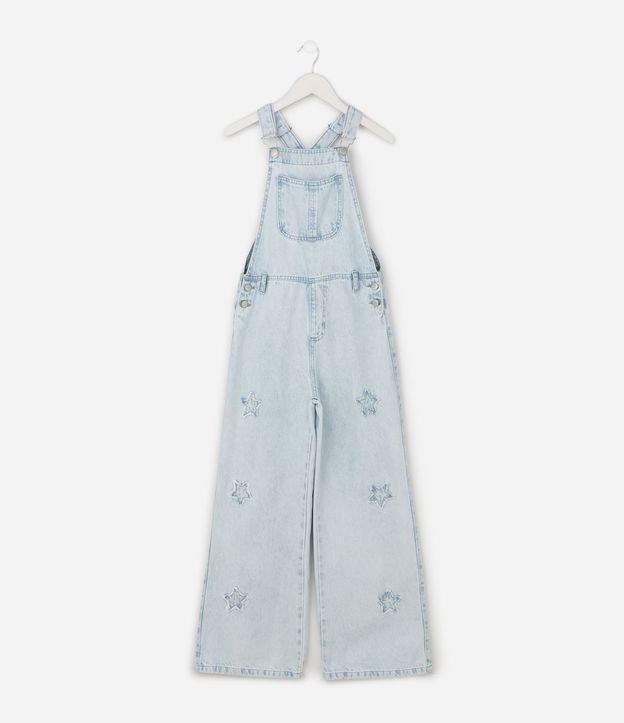 Mono Wide Infantil en Jeans con Bordado Estrellas – Talle 5 a 14 años 1