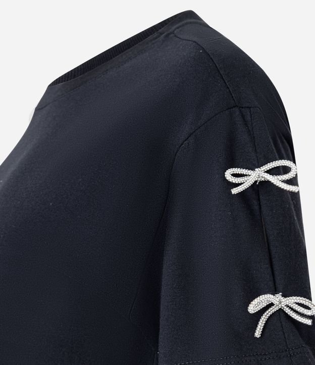 Remera en Algodón con Moñitas Brillantes en las Mangas 6