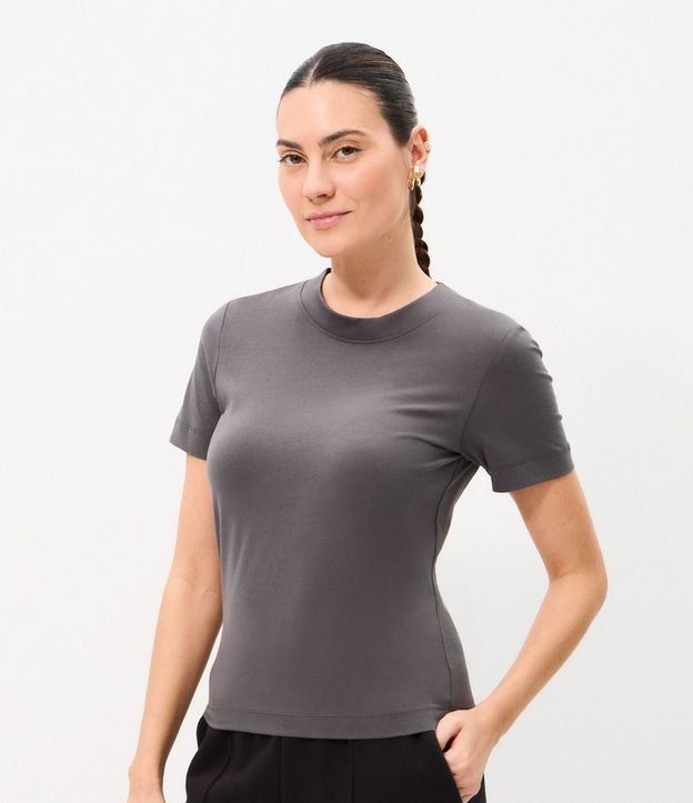 Blusa en Rib con Cuello Redondo