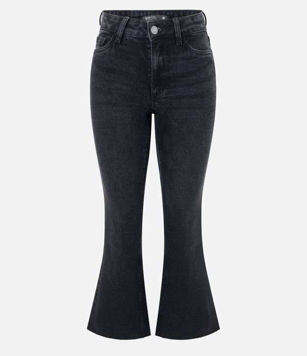 Pantalón Flare Cropped en Jeans con Cintura Mediana 1