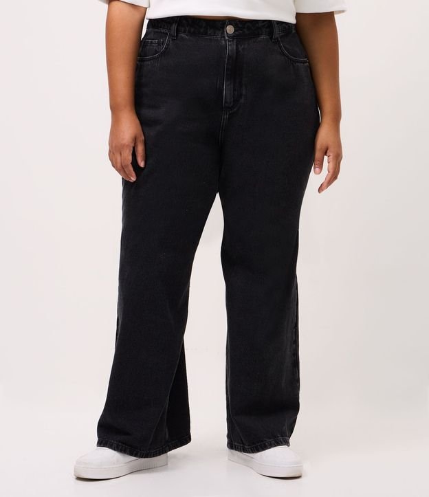 Pantalón de Jean Wide Leg Marmorizada Curve & Plus Size 2