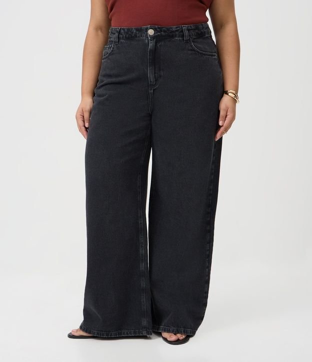 Pantalón de Jean Wide Leg Marmorizada Curve & Plus Size 2