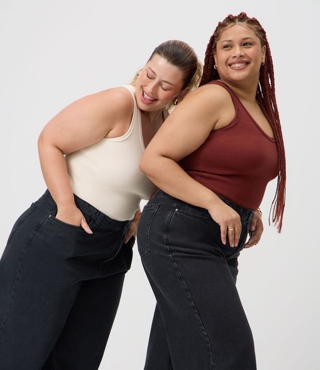 Pantalón de Jean Wide Leg Marmorizada Curve & Plus Size 5