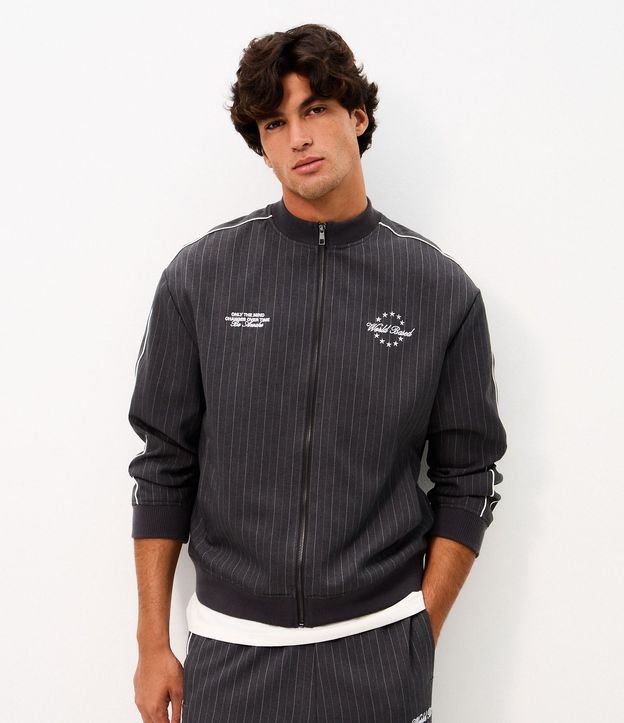 Campera Helanca Raya de Tiza con Bordado 4