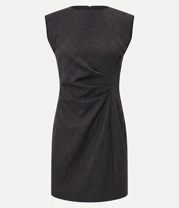 Vestido Corto Listrado con Drapeado Lateral 5