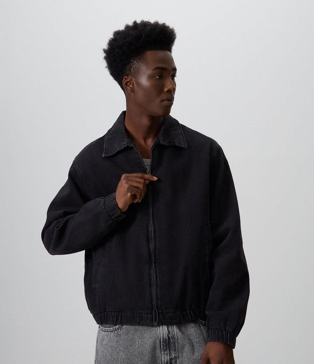 Campera Jeans Bomber con Cremallera