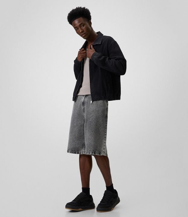 Campera Jeans Bomber con Cremallera 2