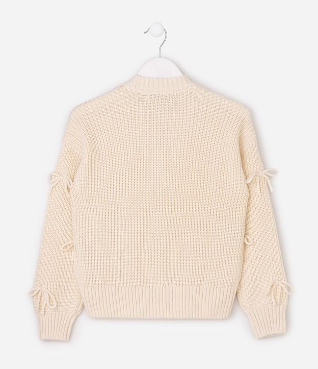 Cardigan Infantil en Punto con Lacitos Aplicados – Talle 5 a 14 años 2
