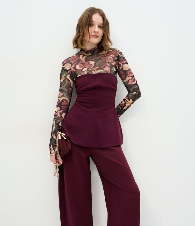 Pantalón Barrel sastrería en Crepé con Bolsillos traseros 2