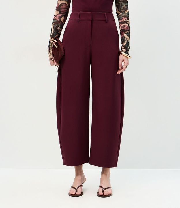 Pantalón Barrel sastrería en Crepé con Bolsillos traseros 3