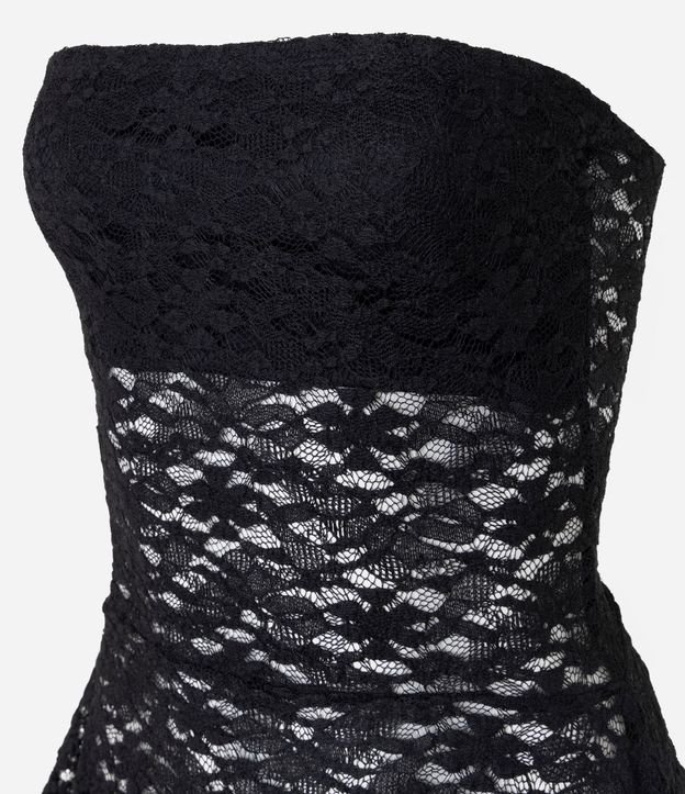 Blusa Sin Breteles en Encaje con Puntas Diferenciadas 5