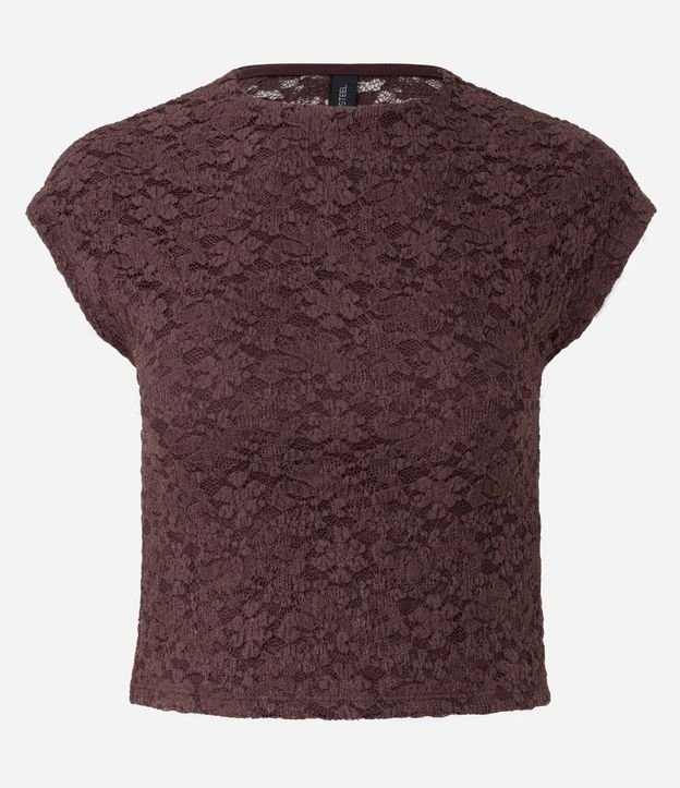 Blusa en Encaje con Textura Vazada en la Espalda 5