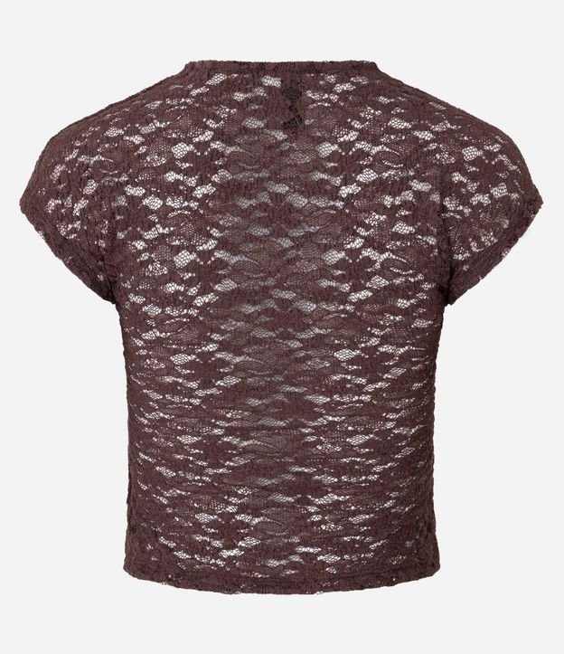 Blusa en Encaje con Textura Vazada en la Espalda 7
