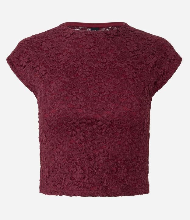 Blusa en Encaje con Textura Vazada en la Espalda 5