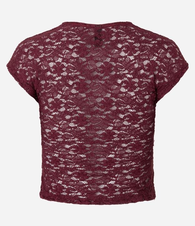 Blusa en Encaje con Textura Vazada en la Espalda 7