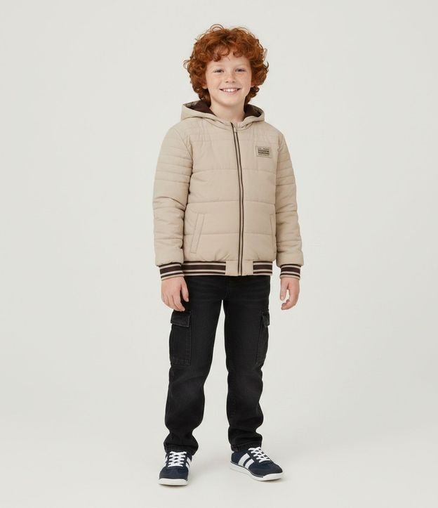 Campera Infantil Puffer con Patch Gomoso – Talle 5 a 14 años